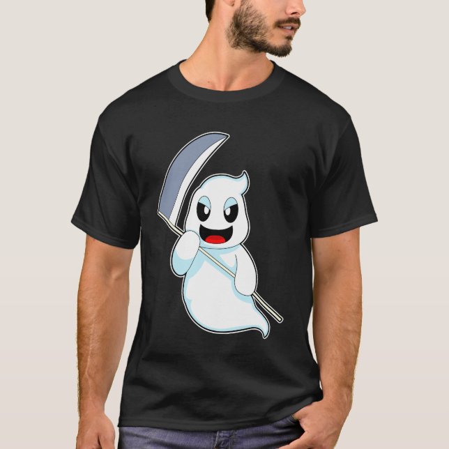Ghost Halloween Reaper T Shirt (Framsida)