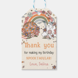 Ghost Halloween Retro Groovy Tack Gift-Märkre Presentetikett