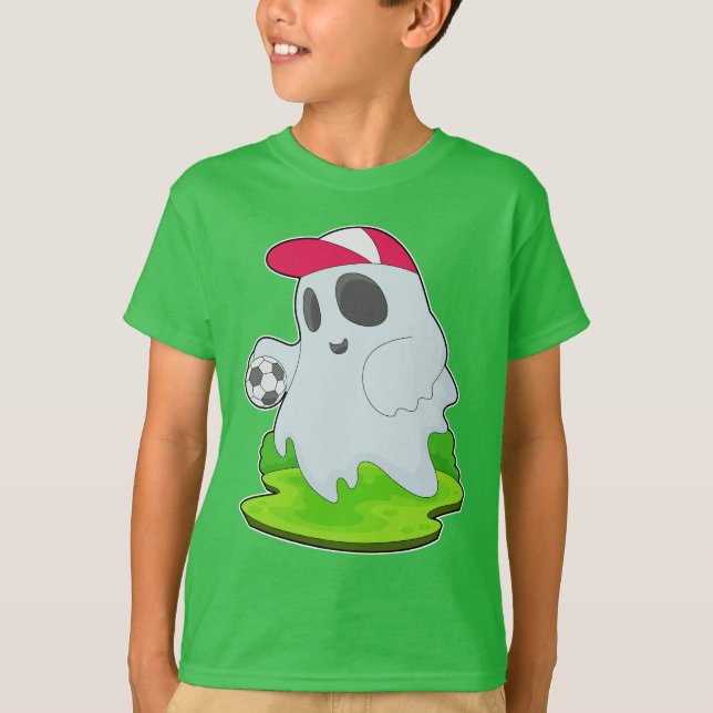 Ghost Halloween Soccer T Shirt (Framsida)