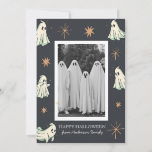 Ghost Halloween Spooktacular Family Photo Julkort