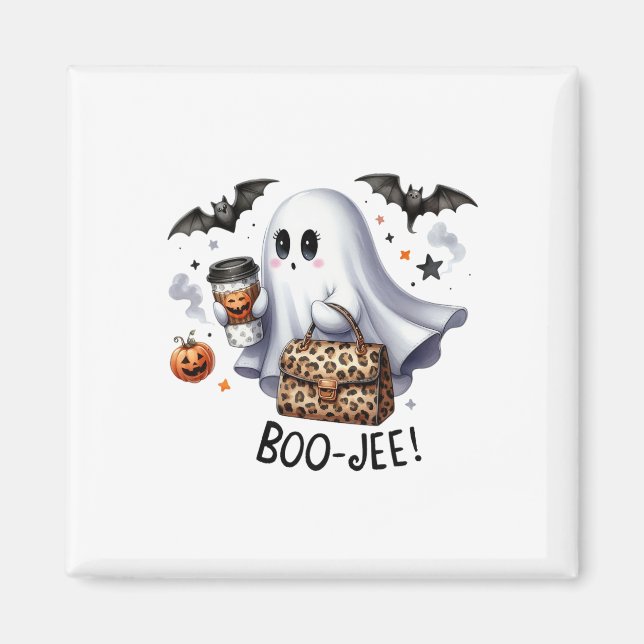 Ghost Halloween Spooky Boo Autumn Halloween Ghost Magnet (Framsidan)