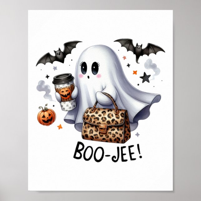 Ghost Halloween Spooky Boo Autumn Halloween Ghost Poster (Framsidan)