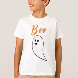 Ghost Halloween svart vit orange boo T Shirt