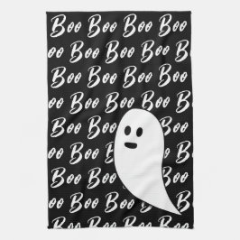 Ghost Halloween svartvit boo Kökshandduk