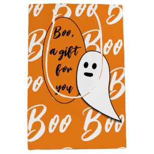 Ghost Halloween svartvit orange boo