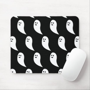 Ghost Halloween svartvit söt mönster Musmatta