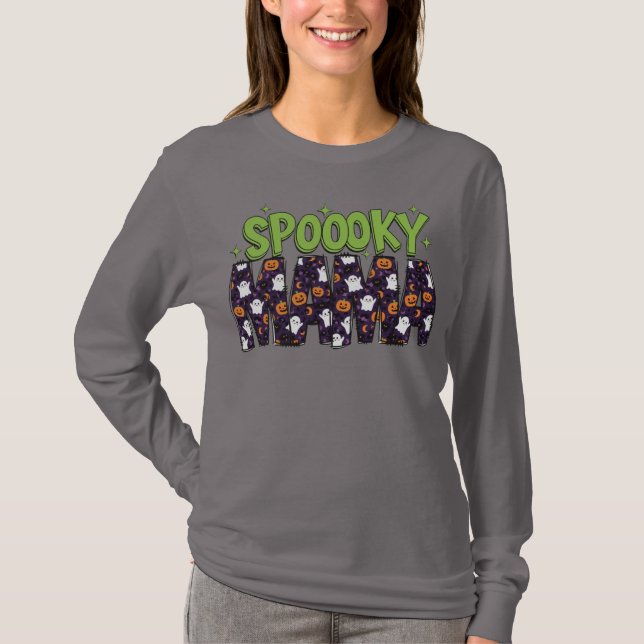 Ghost Halloween Women's Långärmad Tee (Framsida)