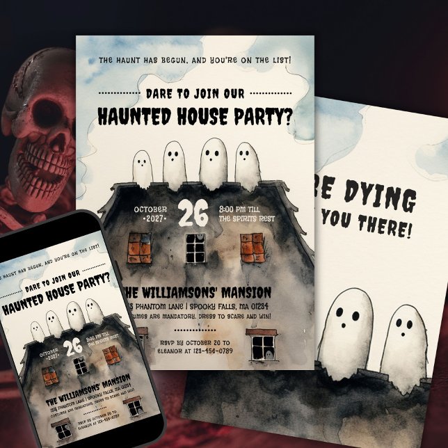 Ghost Haunted House Party Inbjudningar (Skapare uppladdad)