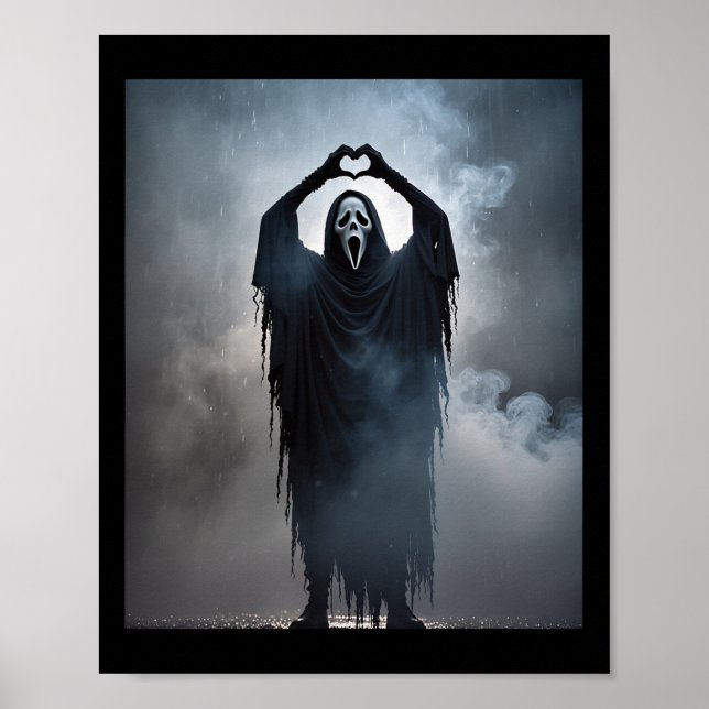 Ghost Heart Händer Scary Ansikte Horror Poster Hal (Framsidan)