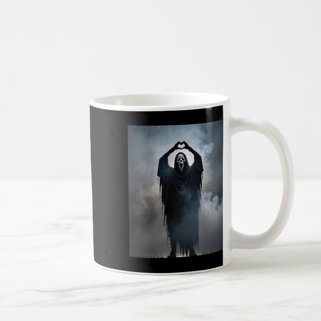 Ghost Heart Händer Scary Ansikte Horror Poster Hal Kaffemugg (Höger)