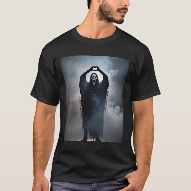 Ghost Heart Händer Scary Ansikte Horror Poster Hal T Shirt (Framsida)