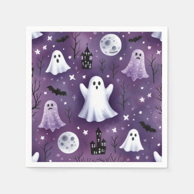 Ghost, hemlösa hus, fullmooner och Fladdermus Pappersservett (Framsidan)