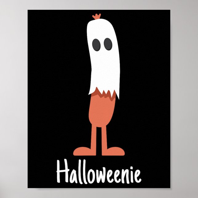 Ghost Hett Hund Halloweenie Costume Roligt Food Ha Poster (Framsidan)