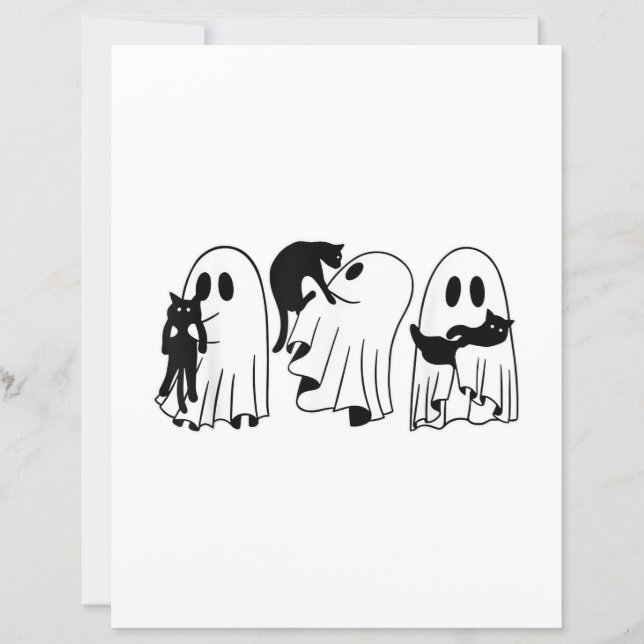 Ghost Holding Black Cat Funny Halloween Cat Lovers (Framsida)