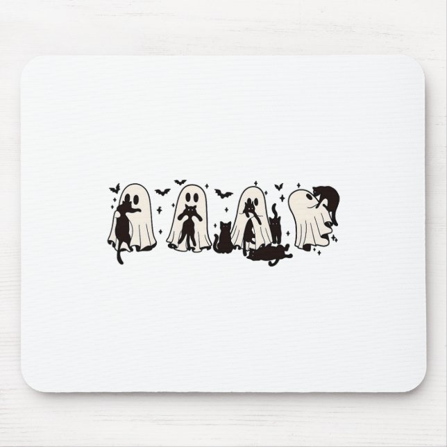 Ghost Holding Black Cat Funny Halloween Cat Lovers Musmatta (Framsidan)