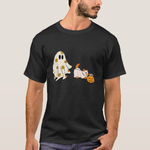 Ghost Holding Puppy Hund Halloween Costume Ghoul D T Shirt