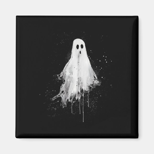 Ghost Horror Spooky Scary Halloween Goth Alt Ghoul Magnet (Framsidan)