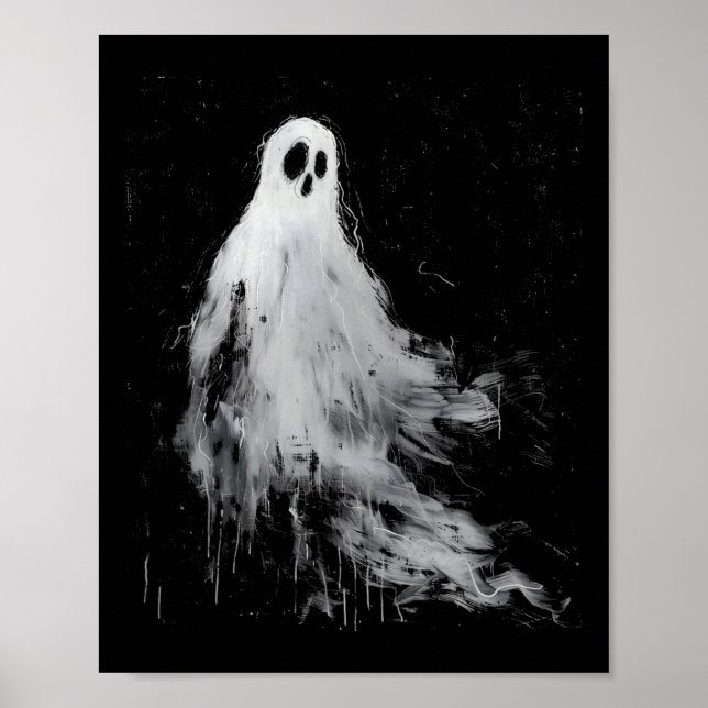 Ghost Horror Spooky Scary Halloween Grunge Aesthet Poster (Framsidan)