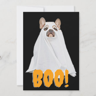 Ghost Hund - Fransk Boo-hund Halloween Inbjudan