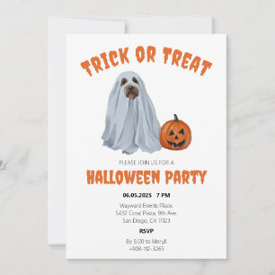 Ghost Hund Halloween Bus eller godis Party Inbjudningar