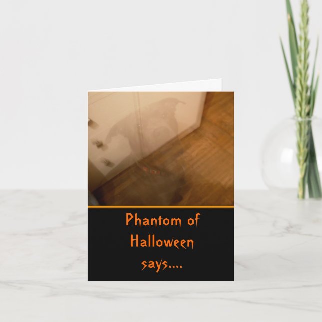 Ghost Hund Halloween Kids Card Kort (Framsida)