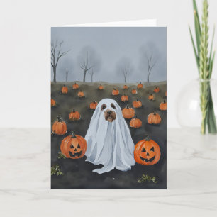 Ghost Hund Watercolor Halloween Kort