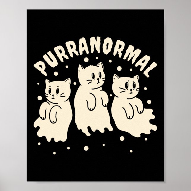 Ghost Hunting Cat Paranormal Investigator Ghost Re Poster (Framsidan)