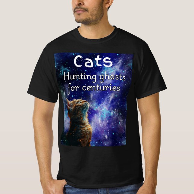 Ghost Hunting Cat T Shirt (Framsida)