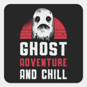 Ghost Hunting Ghost Äventyr och Chill Hunter Fyrkantigt Klistermärke