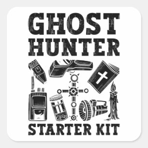 Ghost Hunting Ghost Starter Kit Paranormal Fyrkantigt Klistermärke
