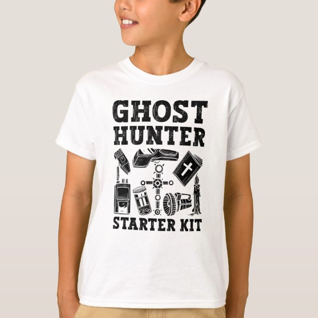 Ghost Hunting Ghost Starter Kit Paranormal T Shirt (Framsida)