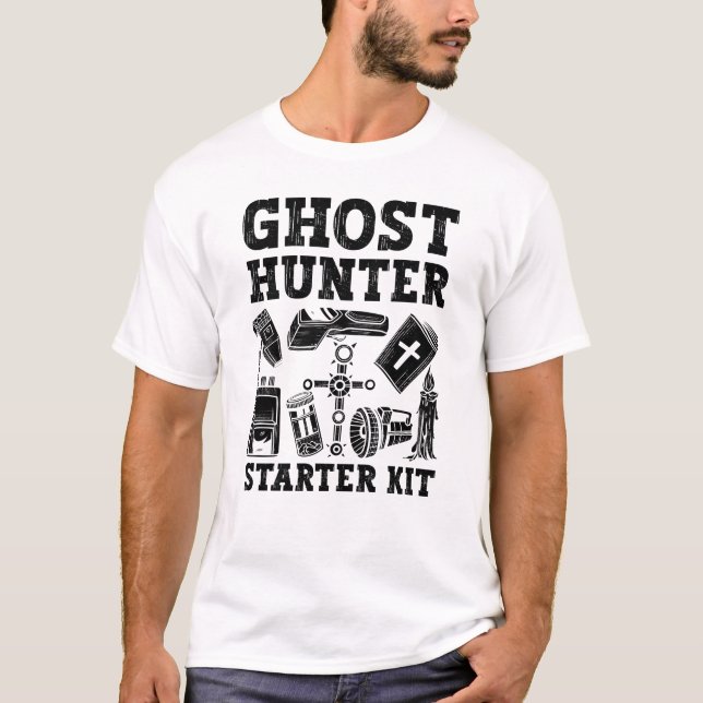 Ghost Hunting Ghost Starter Kit Paranormal T Shirt (Framsida)