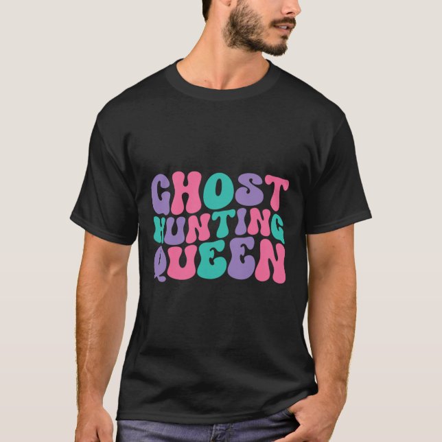 Ghost Hunting Queen Womens Ghost Hunter Retro Vint T Shirt (Framsida)