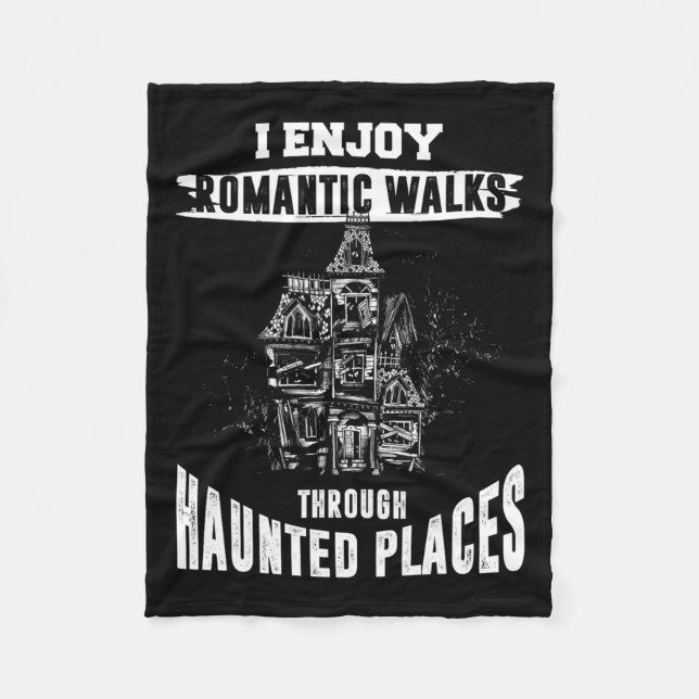 Ghost Hunting Shirt Funny Haunted Ställen Citote P Fleecefilt (Framsidan)