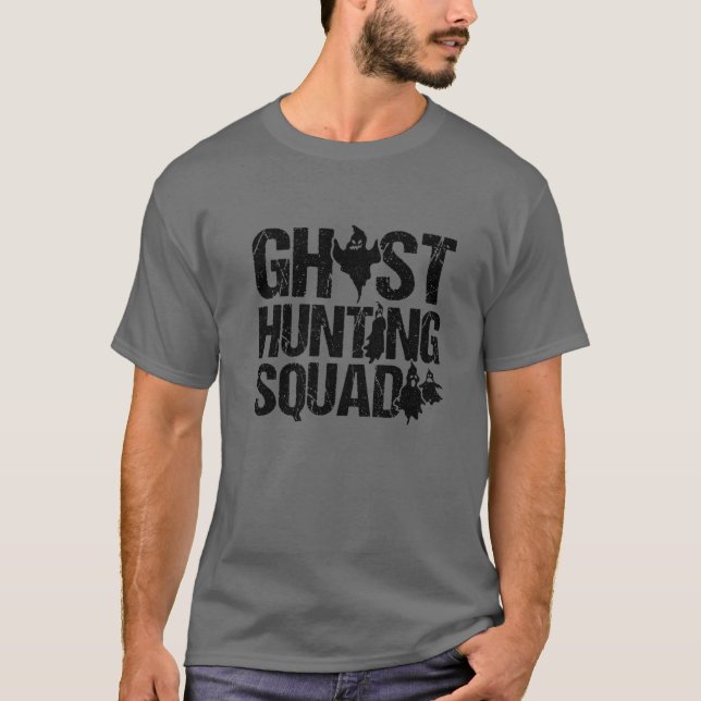 Ghost Hunting Squad Paranormal Investigator Ghost T Shirt (Framsida)