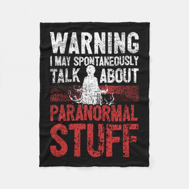 Ghost Hunting Warning Paranormal Investigator Fleecefilt (Framsidan)