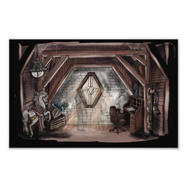 Ghost i Attic Art Print Fototryck (Framsidan)