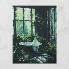 Ghost i det övergivna huset Bathtub Vykort