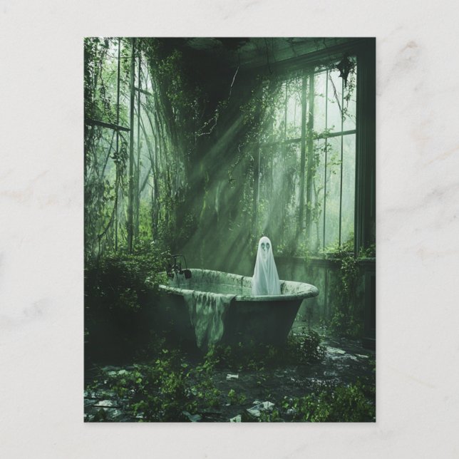 Ghost i det övergivna huset Bathtub Vykort (Framsida)