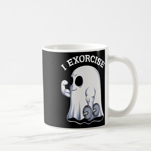 Ghost I Exorcize Roligt Gym Exercise Workout Spook Kaffemugg (Höger)