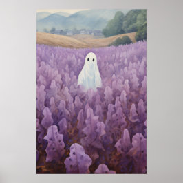 Ghost i Lila Blommigt Fält Poster