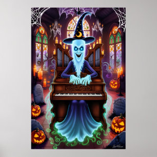 Ghost i nedfläckad glas poster