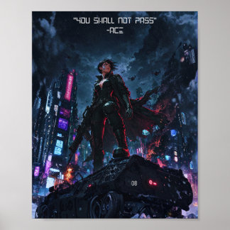 Ghost in Chrome: Cyberpunk-affisch i begränsad upp Poster