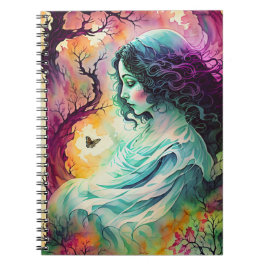 Ghost in Forest Fantasy Art Anteckningsbok