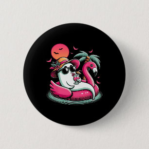 Ghost in Livbuoy Flamingo on a Bassäng Flyter somm Knapp