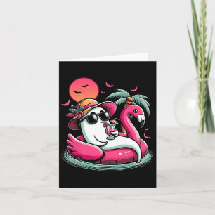 Ghost in Livbuoy Flamingo on a Bassäng Flyter somm Kort