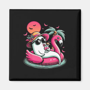 Ghost in Livbuoy Flamingo on a Bassäng Flyter somm Magnet