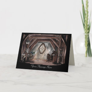 Ghost in the Attic Emily Dickenson Dikt Card Kort