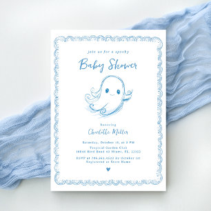 Ghost-inbjudan till Cute Halloween Baby Shower Inbjudningar