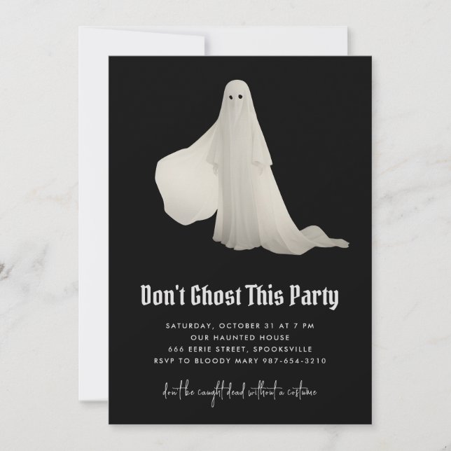 Ghost inte den här inbjudan till Party Halloween (Framsida)